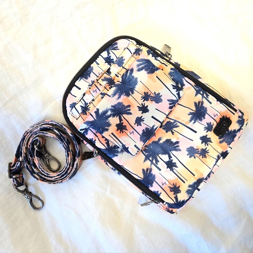 Lug Pitter Patter Convertible Crossbody Waist Bag in Palm Sunset Print